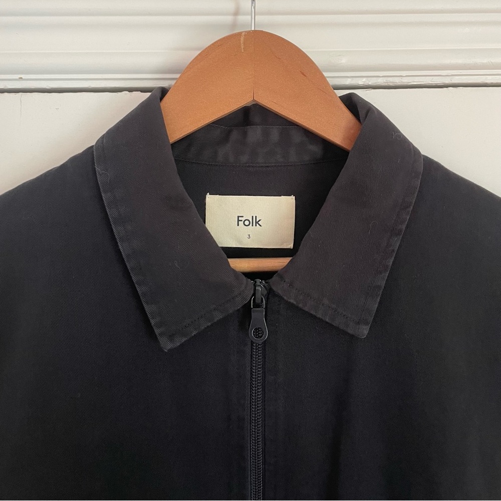 Folk Men's Black Work Coat Jacket